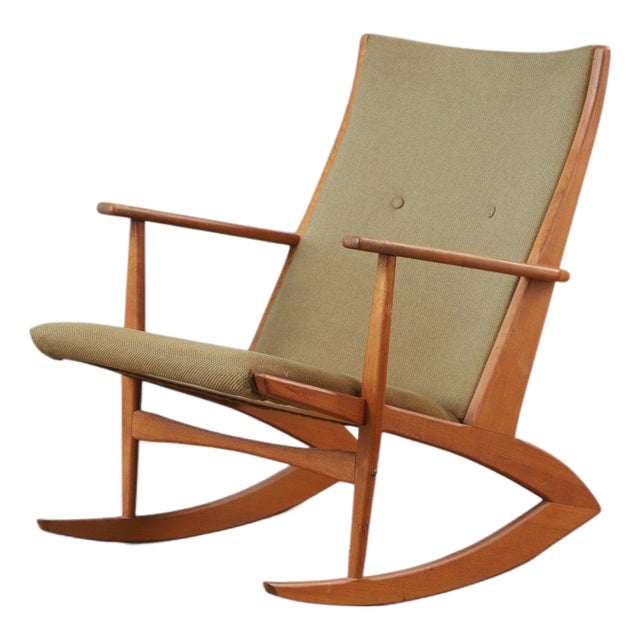 Mid 20th Century Model 97 T/T Attributed to Holger Georg Jensen Rocking Chair in Teak For Sale