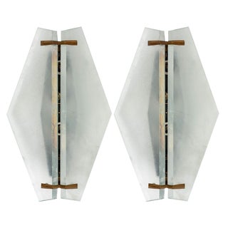 Wall Sconces Model 1943 attributed to Max Ingrand for Fontana Arte, 1960s, Set of 2 For Sale