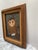 Vintage Midcentury sweet faced primitive owl painting in a rustic wood textured frame.