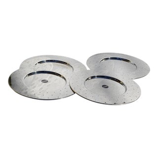 1985 Michael Graves for Alessi 4 Plates M G 03 Stainless Steel 18/10 - 4 pcs For Sale