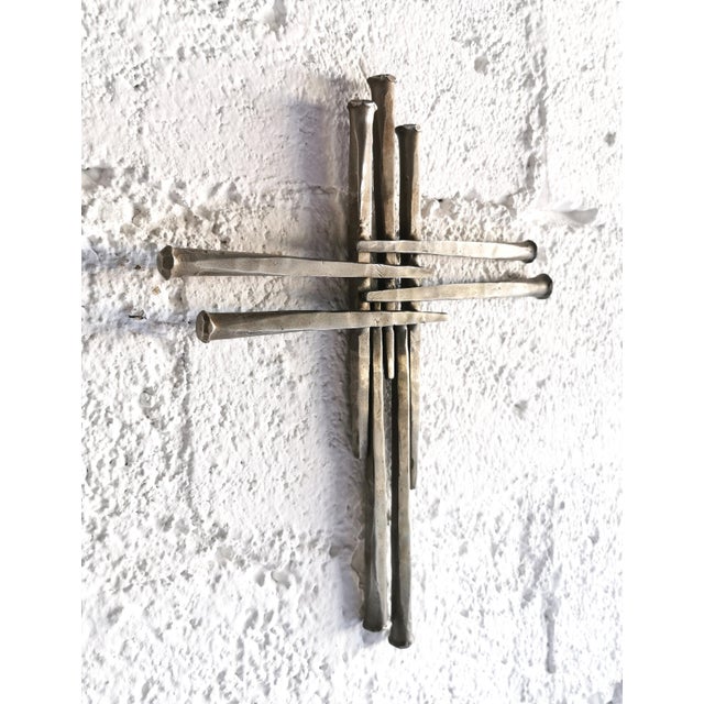 Vintage Brutalist Stainless Steel Cross, 1970s For Sale - Image 6 of 7