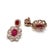 Metal Bochic “Orient” Retro Ruby & White Topaz Earrings Set In 18K Gold & Silver, 2 pieces For Sale - Image 7 of 9