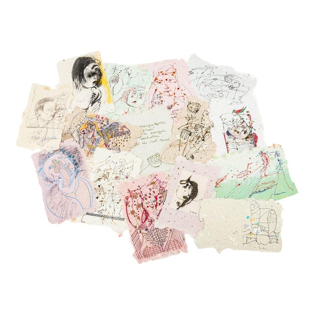 Eva Bouzard-Hui Surrealist Scenes Mixed Media, 15 For Sale