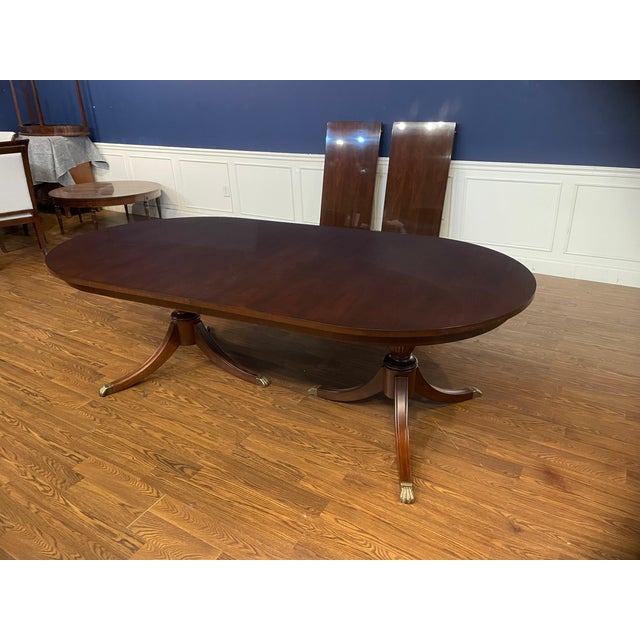 Traditional Oval Mahogany Dining Table by Leighton Hall - Showroom Sample | Chairish