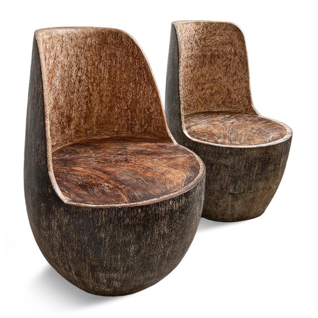 Vintage Wash Coconut Palm Organic Modern Chair For Sale In Los Angeles - Image 6 of 7