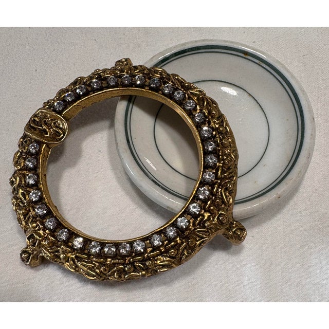 1920s Regency “Celeste” Rhinestone and Glass Ashtray/Trinket Dish (Set of 2) For Sale - Image 9 of 12