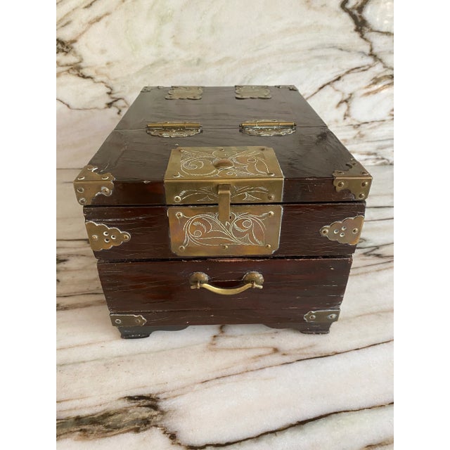 Burnt Umber Chinoiserie Vanity Box For Sale - Image 8 of 8