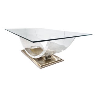 Brass Arch Coffee Table, 1970s For Sale