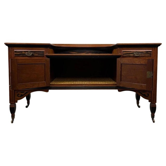 Antique 20th Century Ebonised Mahogany Low Sideboard For Sale - Image 3 of 13
