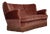 Three-Seater Danish Curved Sofa in Pink Furniture Velour, 1970s For Sale