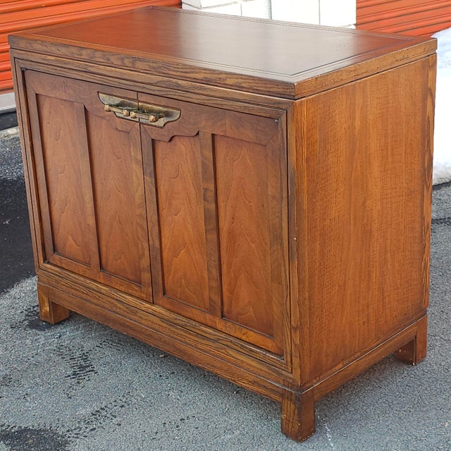 Wood Mid 20th Century Fancher Furniture Walnut and Oak Side Cabinet For Sale - Image 7 of 13