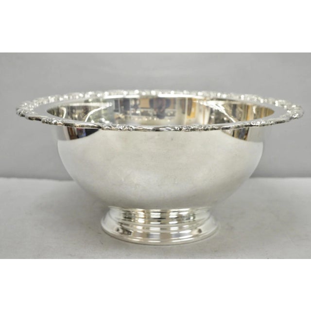 Mid 20th Century Vintage Oneida Victorian Silver Plated Punch Bowl Champagne Chiller Ice Bucket For Sale - Image 5 of 11