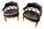 1970s Set of 2-Black Leather Club Chairs For Sale