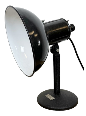 Vintage Black Enamel Table Photo Lamp, 1950s
