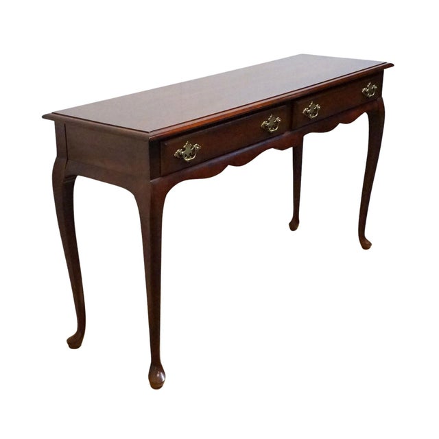 Superior Furniture Co. Solid Cherry Traditional Queen Anne Style 52" Accent Sofa Table 01-24518 For Sale - Image 4 of 13