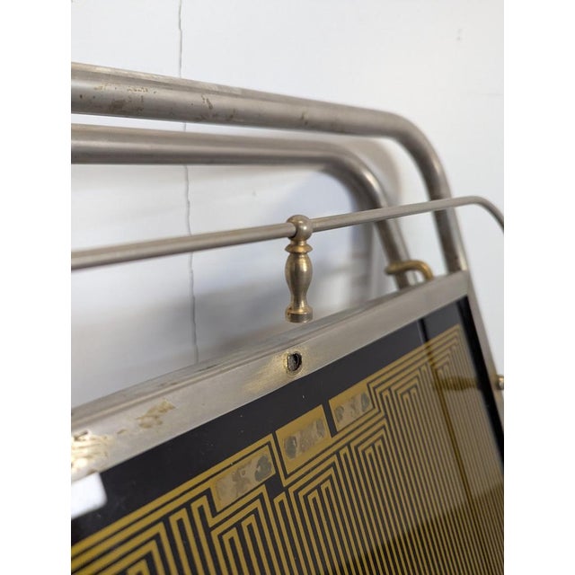 Metal Rolling Brass Serving Cart, 1970s For Sale - Image 7 of 8