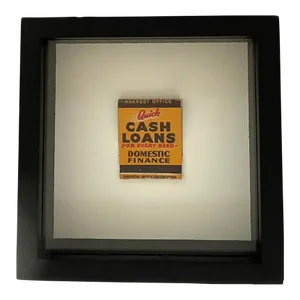 Mid 20th Century Vintage Framed Matchbook From Quick Cash Loans