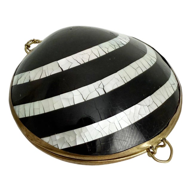 Clam Shell Box, Lacquered Shell and Abalone Inlay, 1960s For Sale