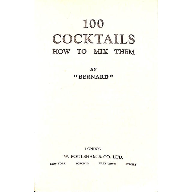Traditional "100 Cocktails: How to Mix Them" Book 1958 "Bernard" For Sale - Image 3 of 6