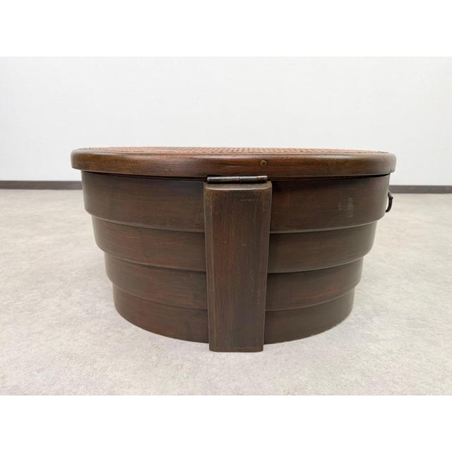 Antique Bentwood Laundry Basket with Rattan Lid from Gebrüder Thonet, 1895 For Sale - Image 9 of 14