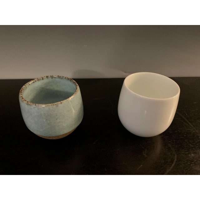 Contemporary Pair of Contemporary Porcelain Tumblers For Sale - Image 3 of 3