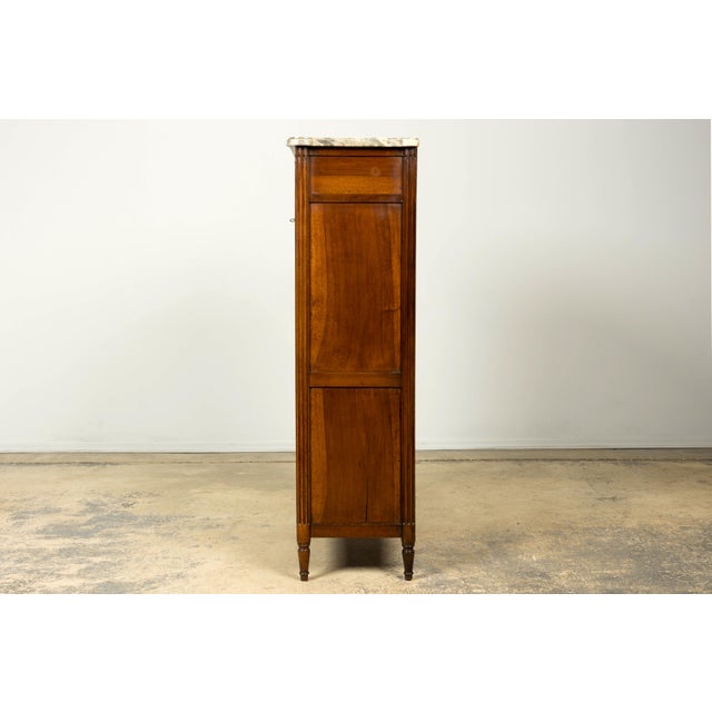 Late 18th Century French Louis XVI Walnut Secretary Desk With Marble Top For Sale - Image 10 of 18