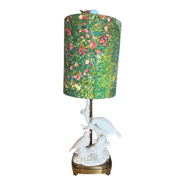1960s Italian Porcelain Bird Lamp For Sale