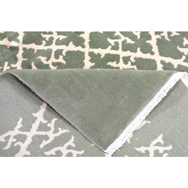 1960s Vintage Chinese Art Deco Hand Knotted Wool Rug, 9'9'' X 12' For Sale - Image 5 of 6