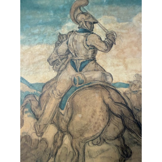 Late 19th Century Late 19th Century Carabinier or Cuirassier on Horseback by the French After Théodore Géricault For Sale - Image 5 of 5
