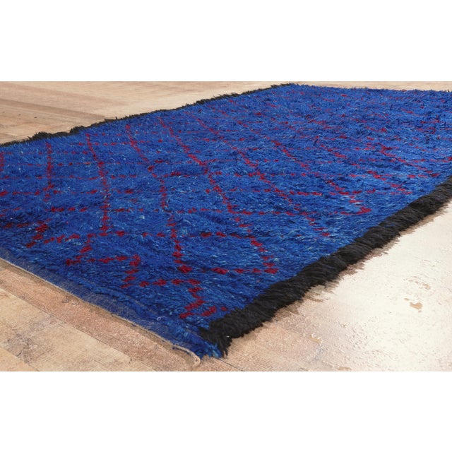 Blue Vintage Beni MGuild Moroccan Rug, 06'03 X 10'02 For Sale - Image 8 of 10