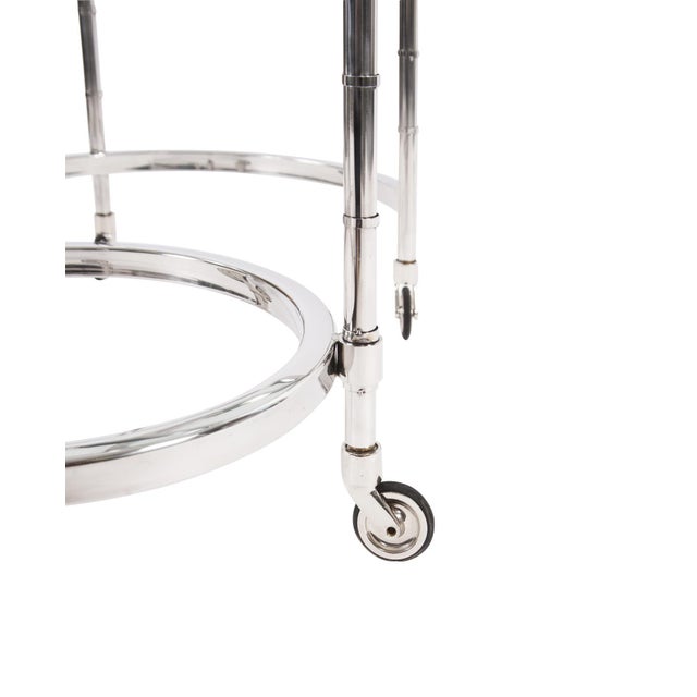 Metal Telescoping Stainless Steel Bar Cart For Sale - Image 7 of 11