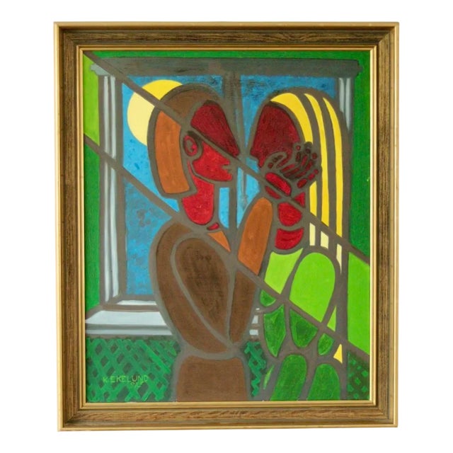 Kirstie Ekelund, The Touch, 1975, Oil on Canvas, Framed For Sale