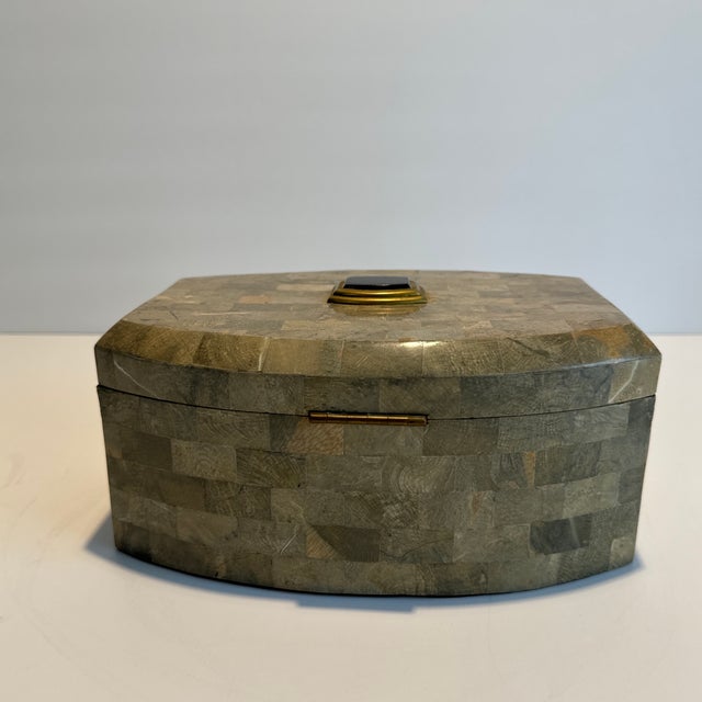Maitland - Smith Maitland-Smith Onyx Cabochon and Tessellated Stone Large Box For Sale - Image 4 of 7