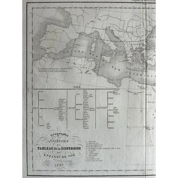Geography of the Hebrews Table of the Dispersion of Noah's Children, 1837 For Sale - Image 6 of 10