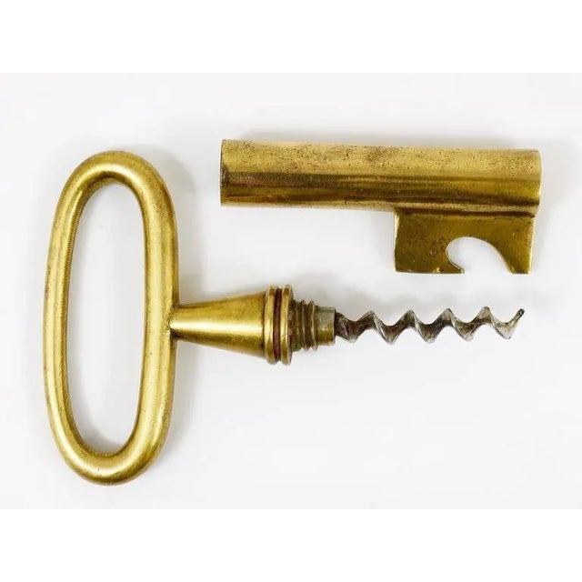 Brass Key Cork Screw, Bottle Opener attributed to Carl Auböck, Austria, 1950s For Sale - Image 3 of 11