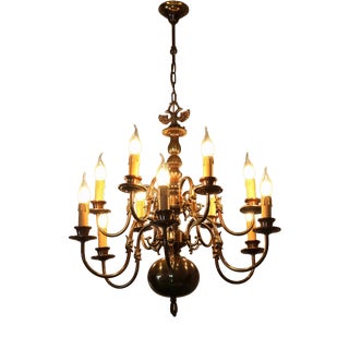 Two-Story Dutch Chandelier with Eagle and Fish For Sale