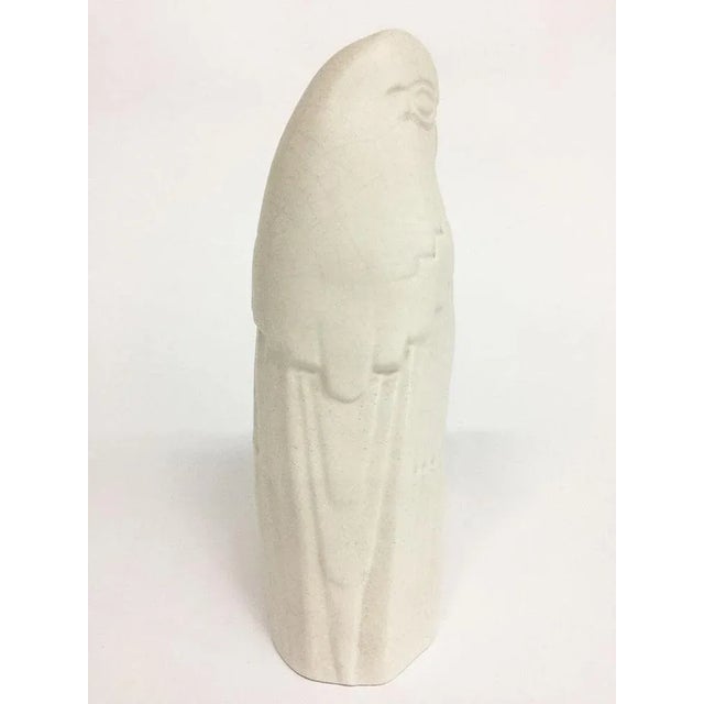1920s Art Deco White Matte Glazed Cockatoo with Craquelure by Leen. J. Muller, 1928 For Sale - Image 5 of 9