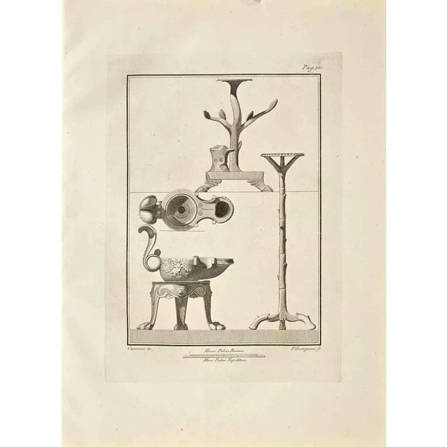 Ancient roman fresco from the series "antiquities of herculaneum", is an original etching on paper realized by giovanni...