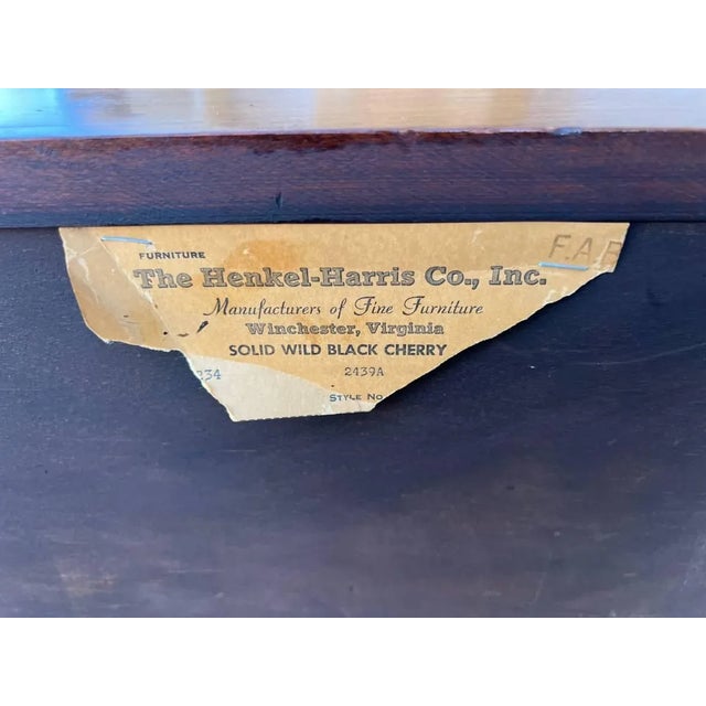 Mid 20th Century Henkel Harris American Colonial Cherry Wood Server or Bar Cabinet For Sale - Image 9 of 12