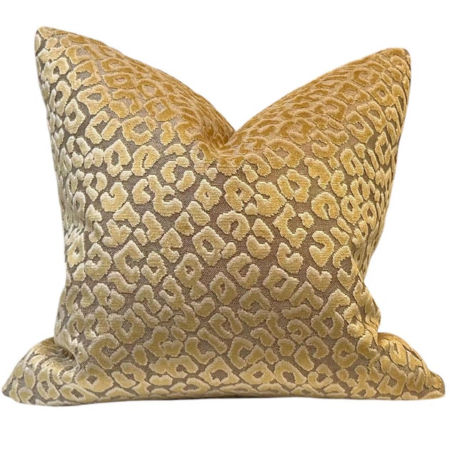 Contemporary Vintage Cut Velvet Leopard Print Pillows - A Pair For Sale - Image 3 of 5