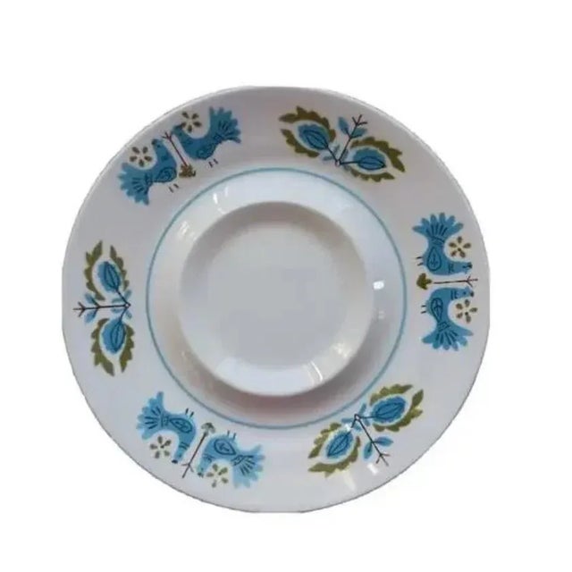 Mediterranean 5 Pc Mikasa Saucer Plates Mediterranean Blue Bird Mid Century 4026 Vintage For Sale - Image 3 of 10