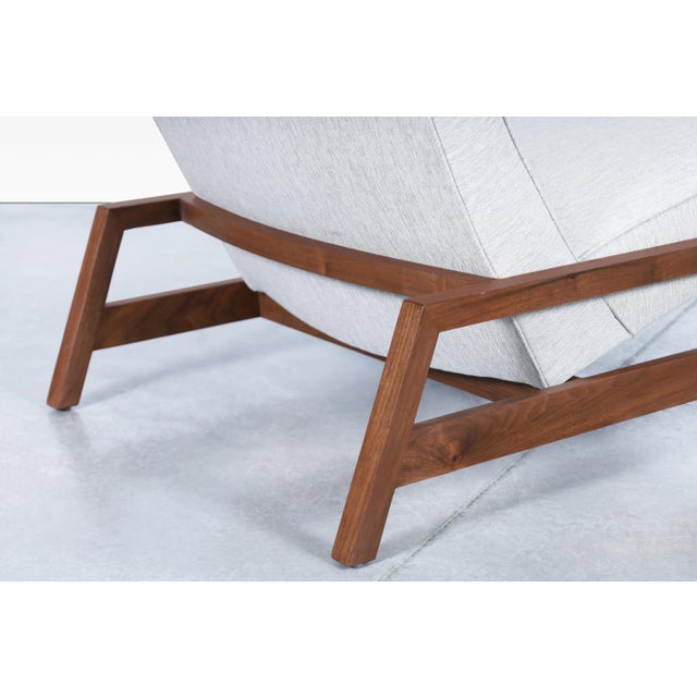 Mid-Century Modern Walnut Lounge Chair and Ottoman After Tobia Scarpa, 1960s For Sale - Image 11 of 12