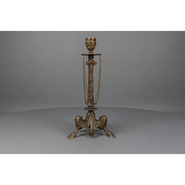 Late 19th Century Napoleon III French Spelter Candleholder, 1890s For Sale - Image 10 of 18