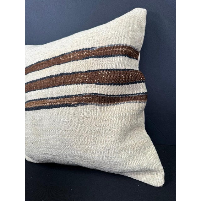 Contemporary Turkish Hemp Pillow Cushion Natural Beige Brown Cushion Cover 20"x20" For Sale - Image 3 of 4