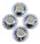 Antique Blue and White Earthenware Cups and Saucers from Sarreguemines, 1980s, Set of 8 For Sale