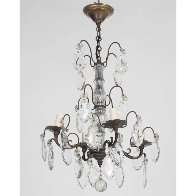 1940s French Louis XV Style Crystal Chandelier For Sale - Image 5 of 16
