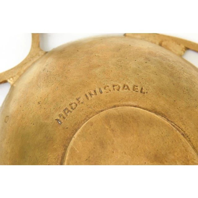 Vintage Mid Century Modern Abstract Sculptural Bird Brass Bowl Hand Hammered Hand Wrought For Sale - Image 10 of 10