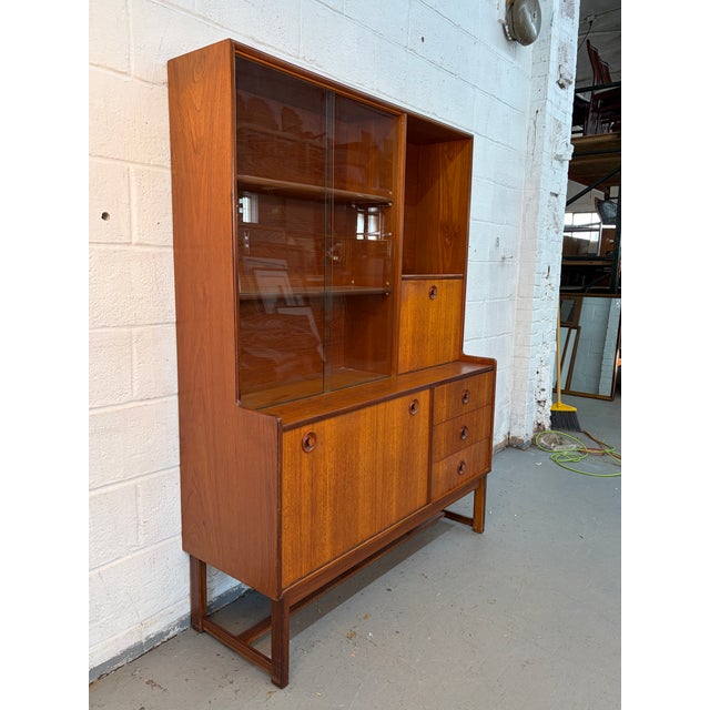 Mid-Century Modern Mid 20th Century Modern Teak Hutch With Glass by Turnidge of London Ltd. For Sale - Image 3 of 15