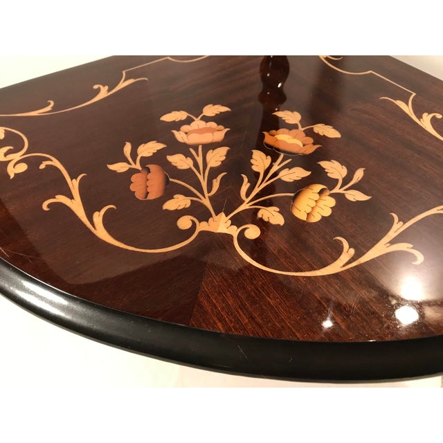 Vintage Italian Inlaid Wooden Corner Table Chairish