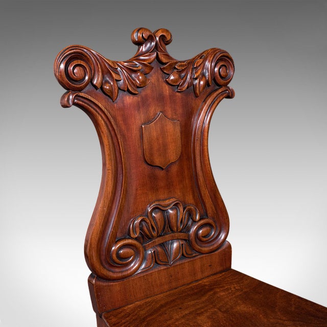 Brown Antique Hall Chair, Scottish, Occasional, Reception, Side Seat, Victorian, 1860 For Sale - Image 8 of 10